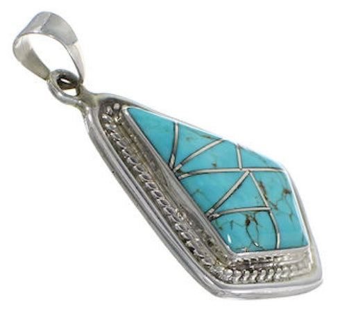 Southwest Turquoise And Silver Pendant EX29603